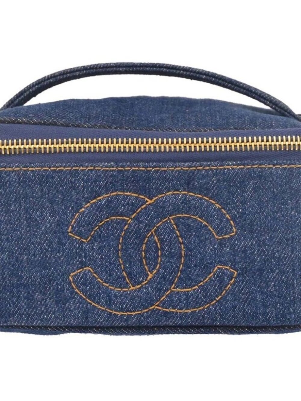 Chanel Blue Denim Vanity Handbag